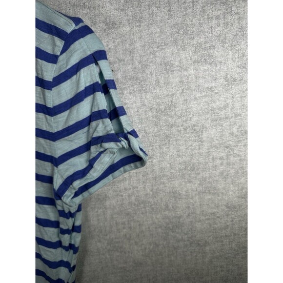 T by TALBOTS Womens Size MP Short Sleeve Pull Over Top T Shirt Blue Striped - Picture 5 of 8